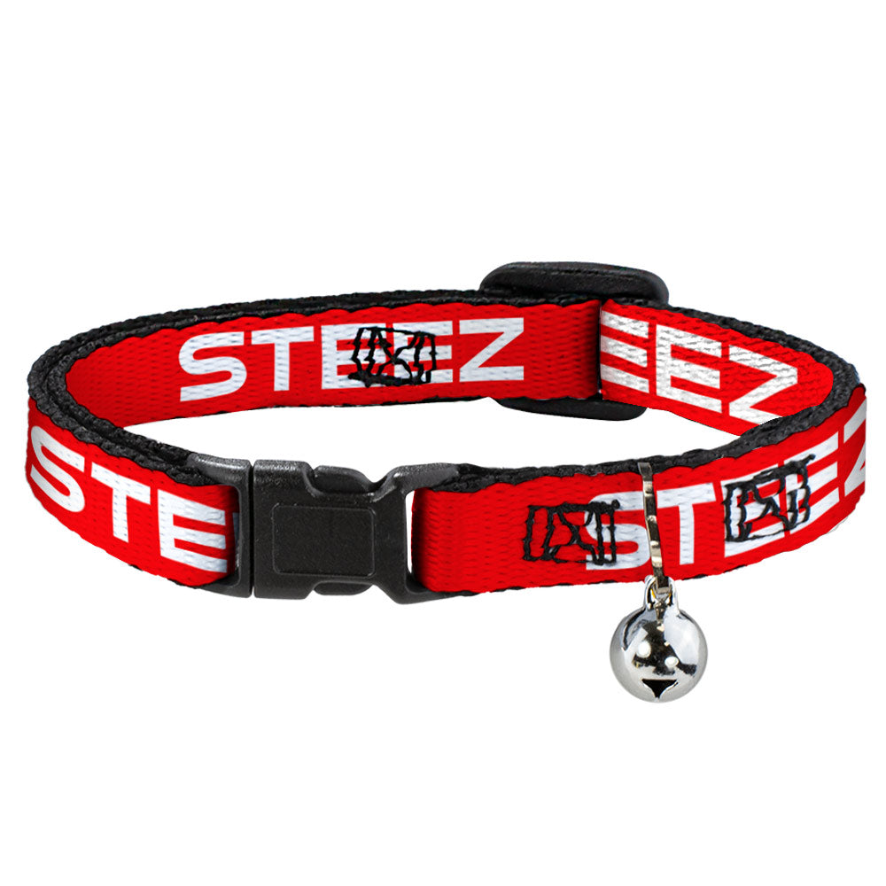 Cat Collar Breakaway - STEEZ Red White Breakaway Cat Collars Buckle-Down   
