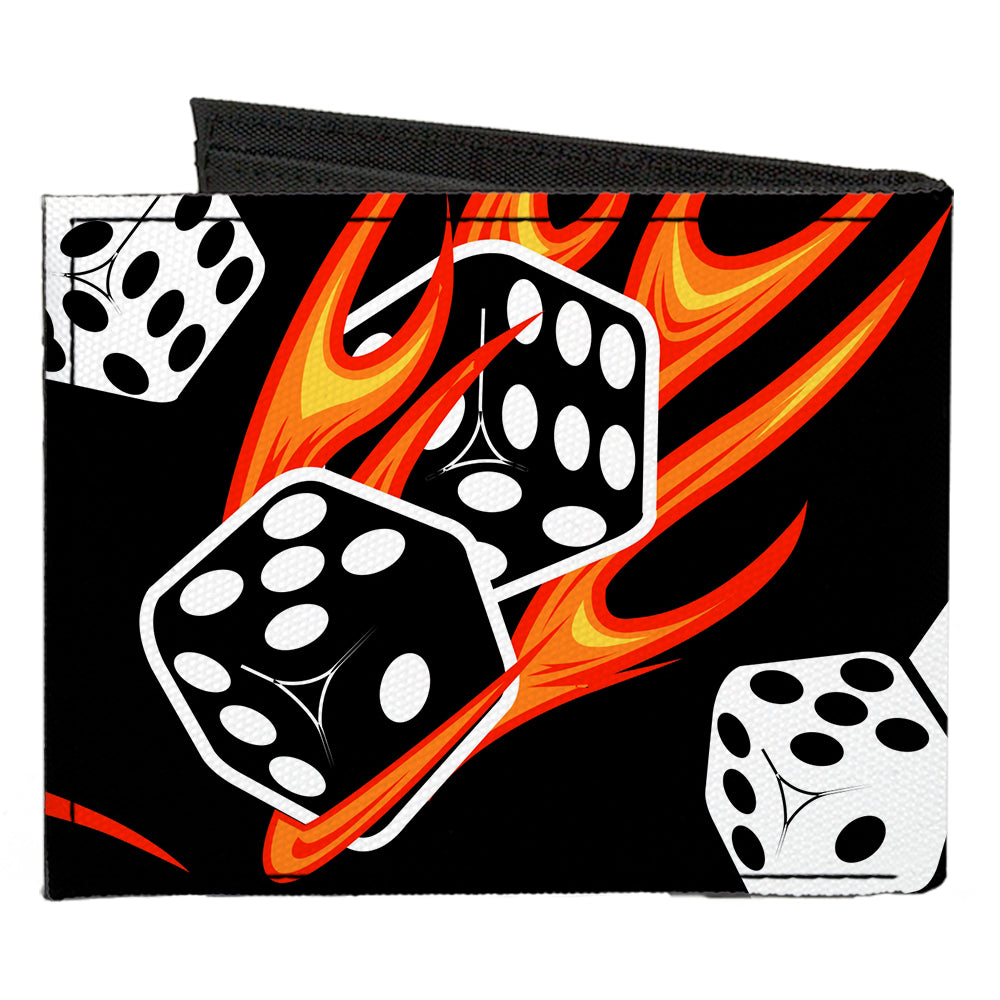 Canvas Bi-Fold Wallet - Flaming Dice Canvas Bi-Fold Wallets Buckle-Down   
