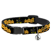 Cat Collar Breakaway - Jack-o'-Lanterns Haunted House Black Yellow Breakaway Cat Collars Buckle-Down   
