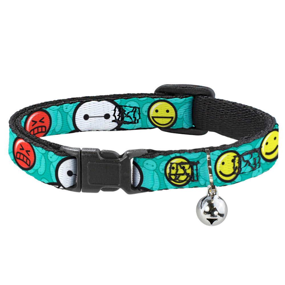 Cat Collar Breakaway - Baymax Mood Expressions Baymax Scattered Turquoise Breakaway Cat Collars Disney   