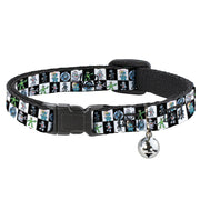 Cat Collar Breakaway - Robot Checkers Black White Breakaway Cat Collars Buckle-Down   