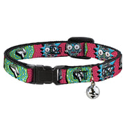 Cat Collar Breakaway - Rick and Morty Circuit Faces Portal Gun Pink Breakaway Cat Collars Rick and Morty   