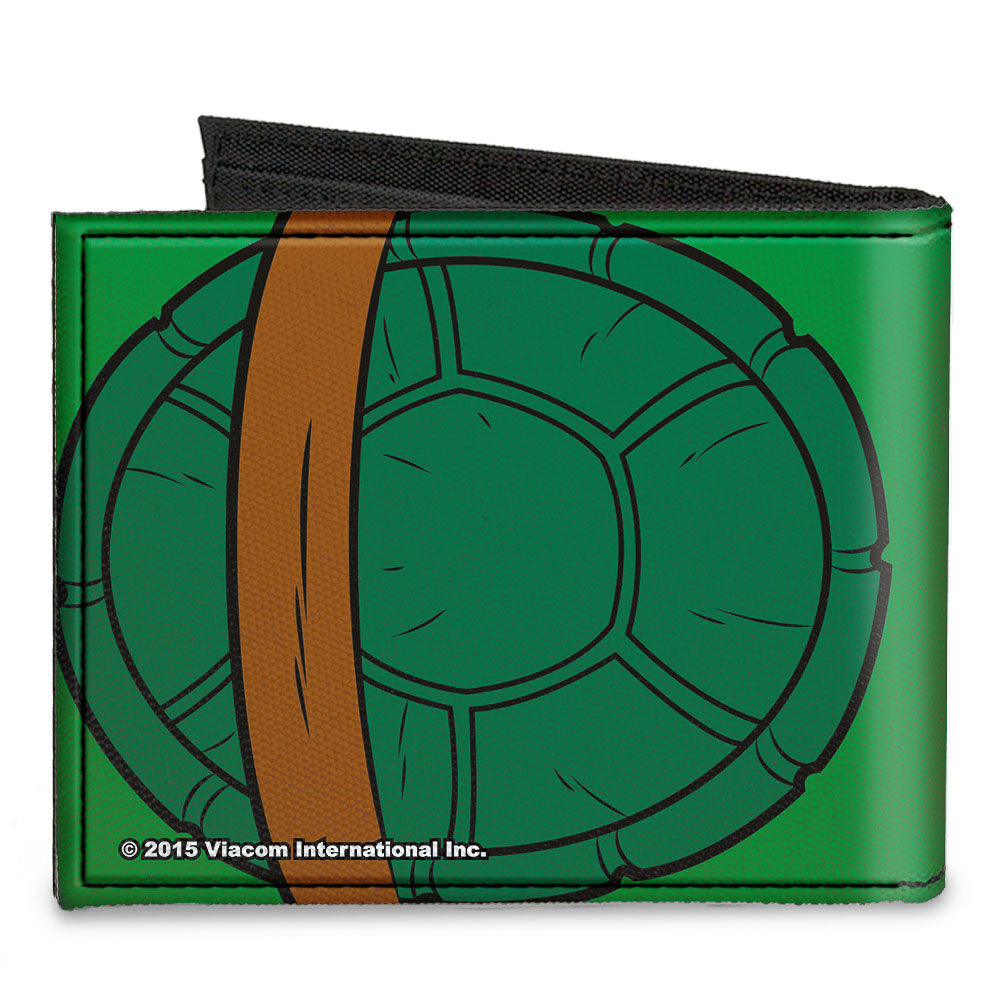 Canvas Bi-Fold Wallet - Classic TMNT Donatello Turtle Shell Greens Browns Canvas Bi-Fold Wallets Teenage Mutant Ninja Turtles