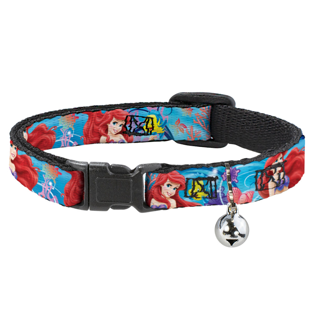Cat Collar Breakaway - Ariel & Flounder Vivid Underwater Poses Breakaway Cat Collars Disney   