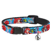 Cat Collar Breakaway - Ariel & Flounder Vivid Underwater Poses Breakaway Cat Collars Disney   