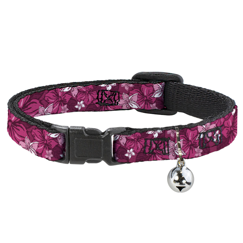 Cat Collar Breakaway - Hibiscus Collage Pink Shades Breakaway Cat Collars Buckle-Down   