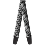 Guitar Strap - Mustache Monogram Black Grays Guitar Straps Buckle-Down   