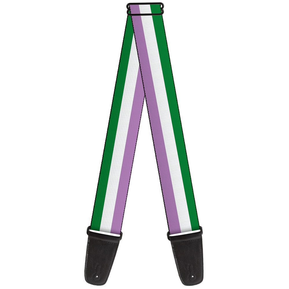 Guitar Strap - Flag Genderqueer Lavender White Green Guitar Straps Buckle-Down   