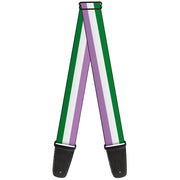 Guitar Strap - Flag Genderqueer Lavender White Green Guitar Straps Buckle-Down   
