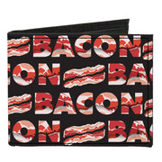 Canvas Bi-Fold Wallet - BACON Baseball Script Canvas Bi-Fold Wallets Buckle-Down   