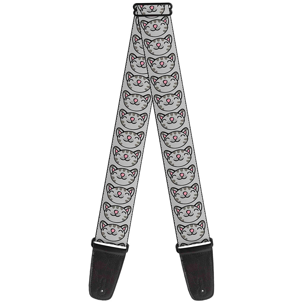 Guitar Strap - Soft Kitty Face CLOSE-UP Gray Guitar Straps The Big Bang Theory   