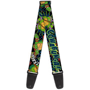 Guitar Strap - Classic Teenage Mutant Ninja Turtles Turtles Pose12 COWABUNGA! Pop Art Guitar Straps Teenage Mutant Ninja Turtles