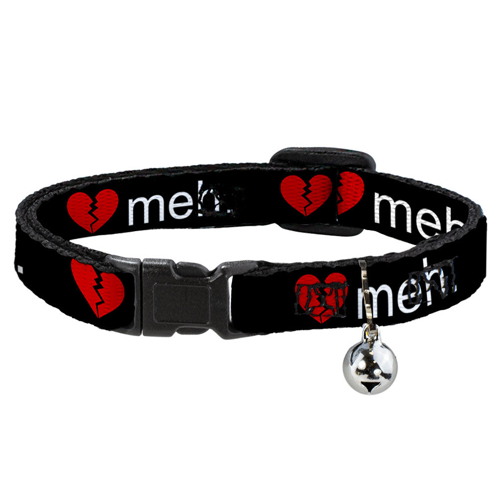 Cat Collar Breakaway - Broken Heart MEH Black Red White Breakaway Cat Collars Buckle-Down   
