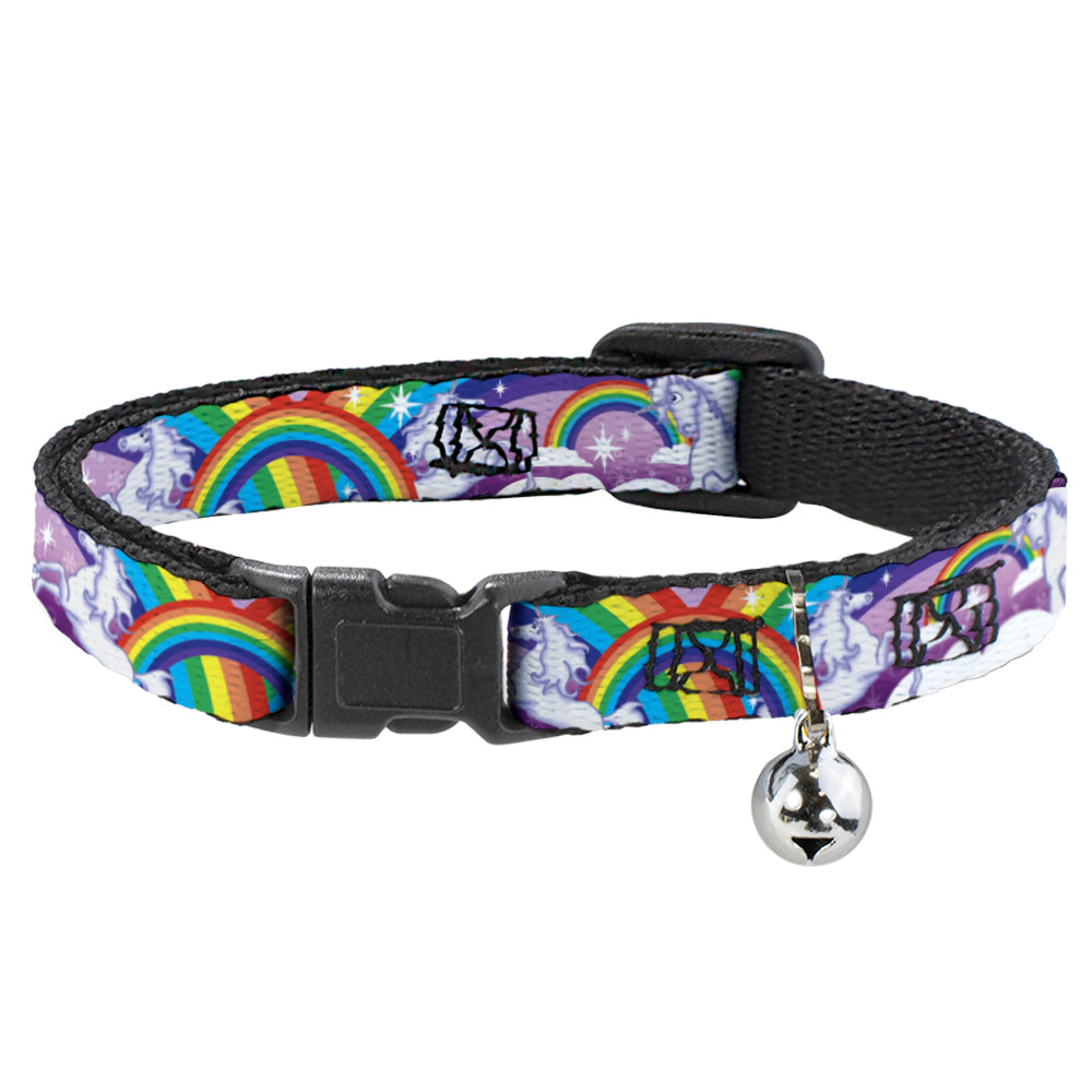 Cat Collar Breakaway - Unicorns in Rainbows w Sparkles Purple Breakaway Cat Collars Buckle-Down   