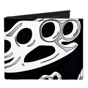 Canvas Bi-Fold Wallet - Brass Knuckles Black White Canvas Bi-Fold Wallets Buckle-Down   