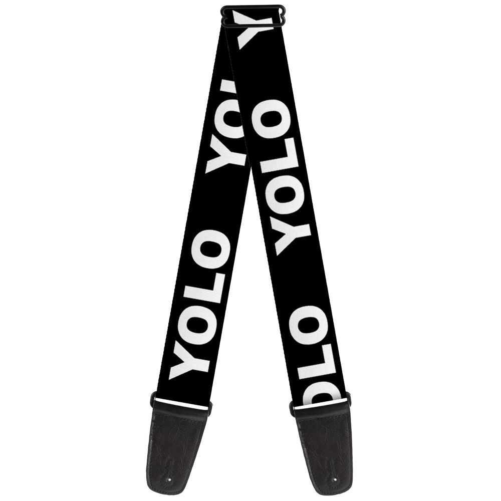 Guitar Strap - YOLO Black White Guitar Straps Buckle-Down   