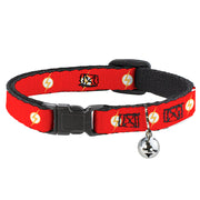 Cat Collar Breakaway with Bell - DC League of Super-Pets Flash Bolt Logo Red Yellow White Breakaway Cat Collars DC Comics   