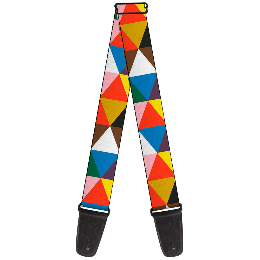 Guitar Strap - Geometric Triangle Blocks Multi Color Guitar Straps Buckle-Down   