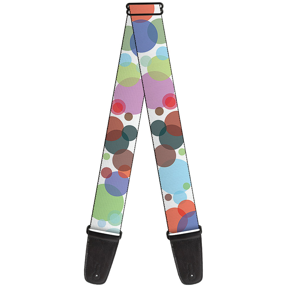 Guitar Strap - Dots White Transparent Multi Color Guitar Straps Buckle-Down   
