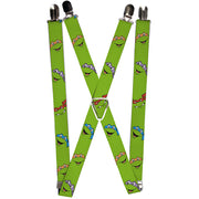 Suspenders - 1.0" - Classic Teenage Mutant Ninja Turtles Turtle Expressions Green Suspenders Teenage Mutant Ninja Turtles