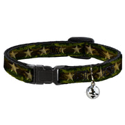 Cat Collar Breakaway - Star Camo Olive Gold Breakaway Cat Collars Buckle-Down   