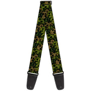 Guitar Strap - Camo Olive Black Skull Yard2 Guitar Straps Buckle-Down   