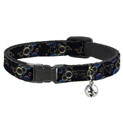 Cat Collar Breakaway - Bubbles Black Iridescent Multi Color Breakaway Cat Collars Buckle-Down   