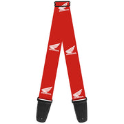 Guitar Strap - HONDA Motorcycle Logo Red White Guitar Straps Honda Motorsports   