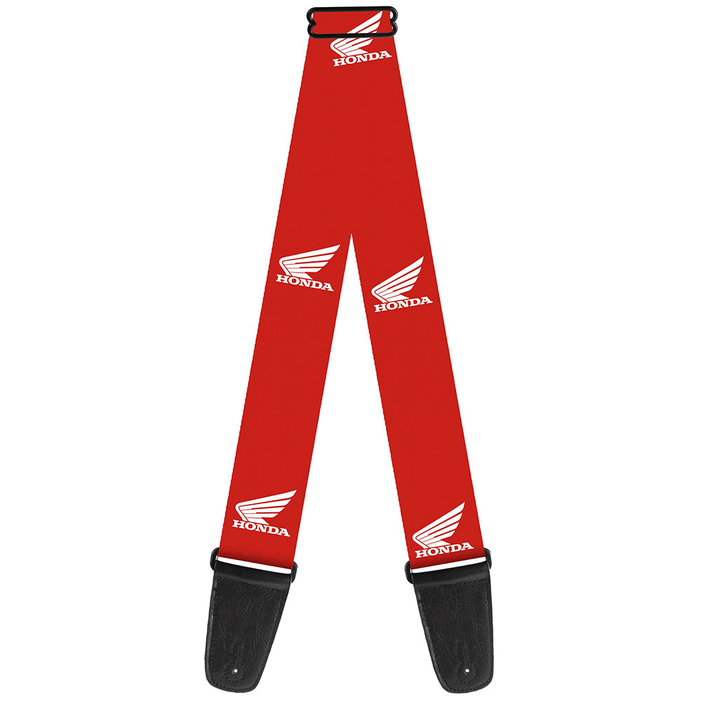 Guitar Strap - HONDA Motorcycle Logo Red White Guitar Straps Honda Motorsports   
