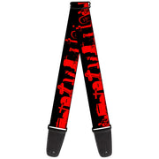 Guitar Strap - Graveyard Black Red Guitar Straps Buckle-Down   