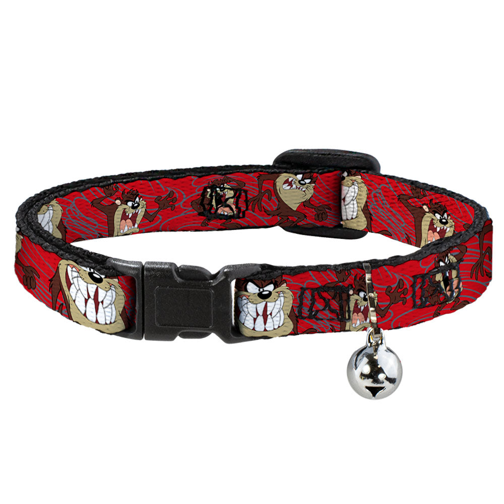 Cat Collar Breakaway - Tasmanian Devil Expressions Red Swirl Breakaway Cat Collars Looney Tunes   
