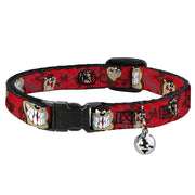 Cat Collar Breakaway - Tasmanian Devil Expressions Red Swirl Breakaway Cat Collars Looney Tunes   