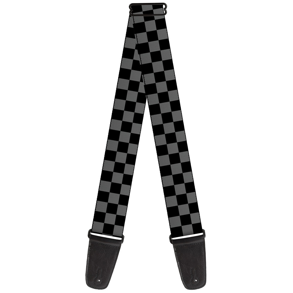 Guitar Strap - Checker Black Gray Guitar Straps Buckle-Down   