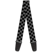 Guitar Strap - Checker Black Gray Guitar Straps Buckle-Down   