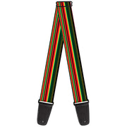 Guitar Strap - Stripe Transitions Black Red Green Yelow Guitar Straps Buckle-Down   