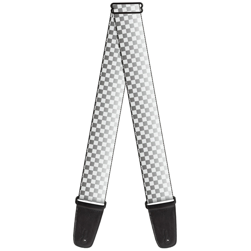 Guitar Strap - Checker Black White Fade Out Guitar Straps Buckle-Down   