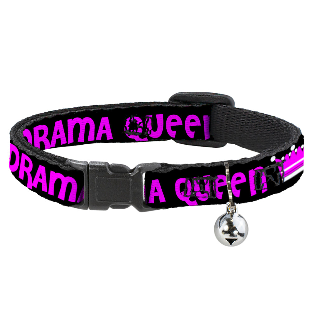 Cat Collar Breakaway - DRAMA QUEEN Black Fuchsia Breakaway Cat Collars Buckle-Down   