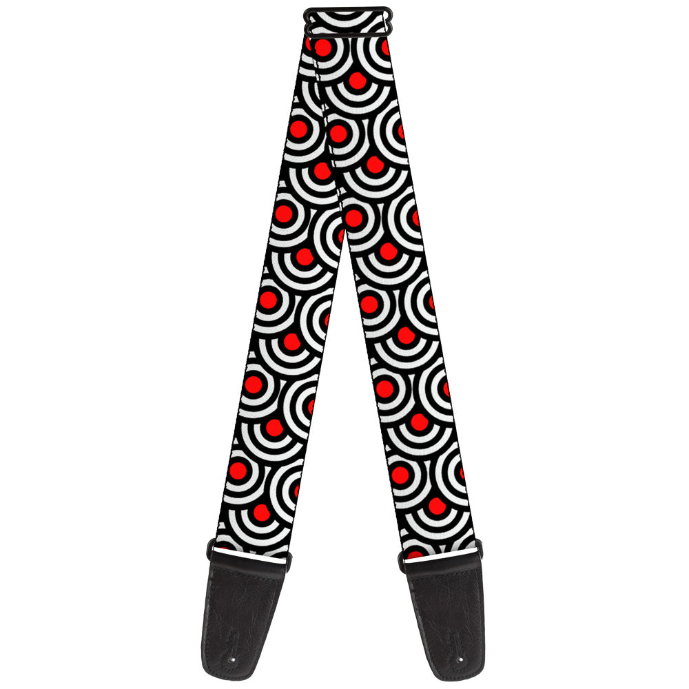 Guitar Strap - Bullseye Stacked Black White Red Guitar Straps Buckle-Down   