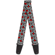 Guitar Strap - Bullseye Stacked Black White Red Guitar Straps Buckle-Down   