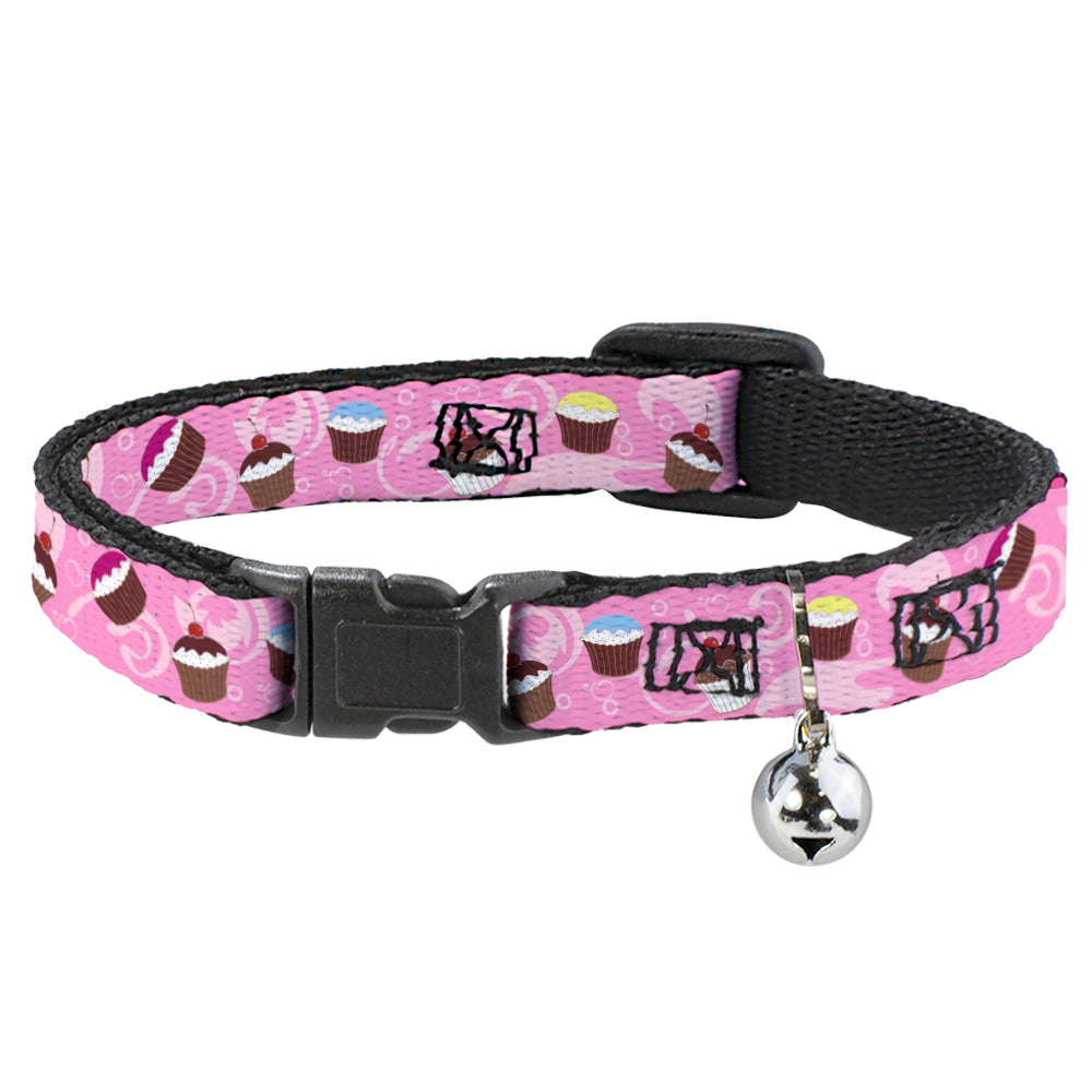 Cat Collar Breakaway - Cupcake Swirls Pink Multi Color Breakaway Cat Collars Buckle-Down   