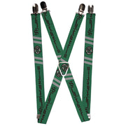 Suspenders - 1.0" - SLYTHERIN Badge 2-Stripe Green Gray Black Suspenders Harry Potter Default Title