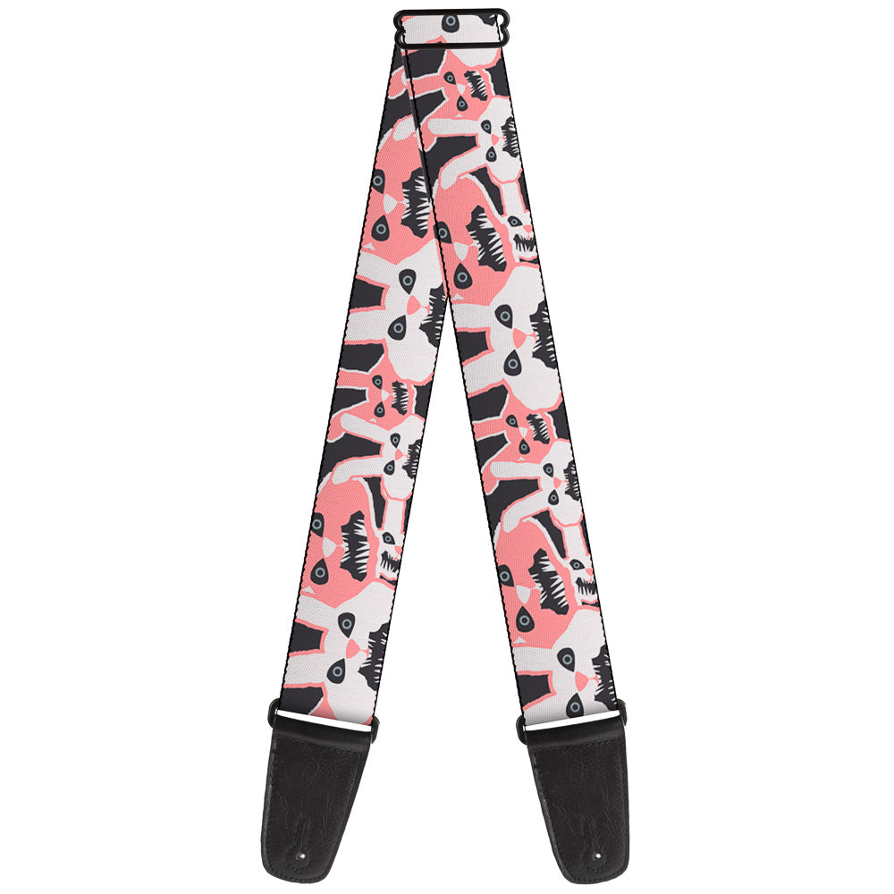 Guitar Strap - Angry Bunnies Gray Pinks Guitar Straps Buckle-Down   