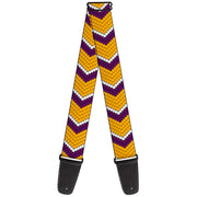 Guitar Strap - Chevron Weave Gold Purple White Guitar Straps Buckle-Down   