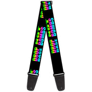 Guitar Strap - DROP BASS NOT BOMBS Black Rainbow Guitar Straps Buckle-Down   