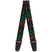 Guitar Strap - BD Monogram Black Multi Neon Guitar Straps Buckle-Down   