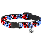 Cat Collar Breakaway - Dot Blocks Blue Red Black White Breakaway Cat Collars Buckle-Down   