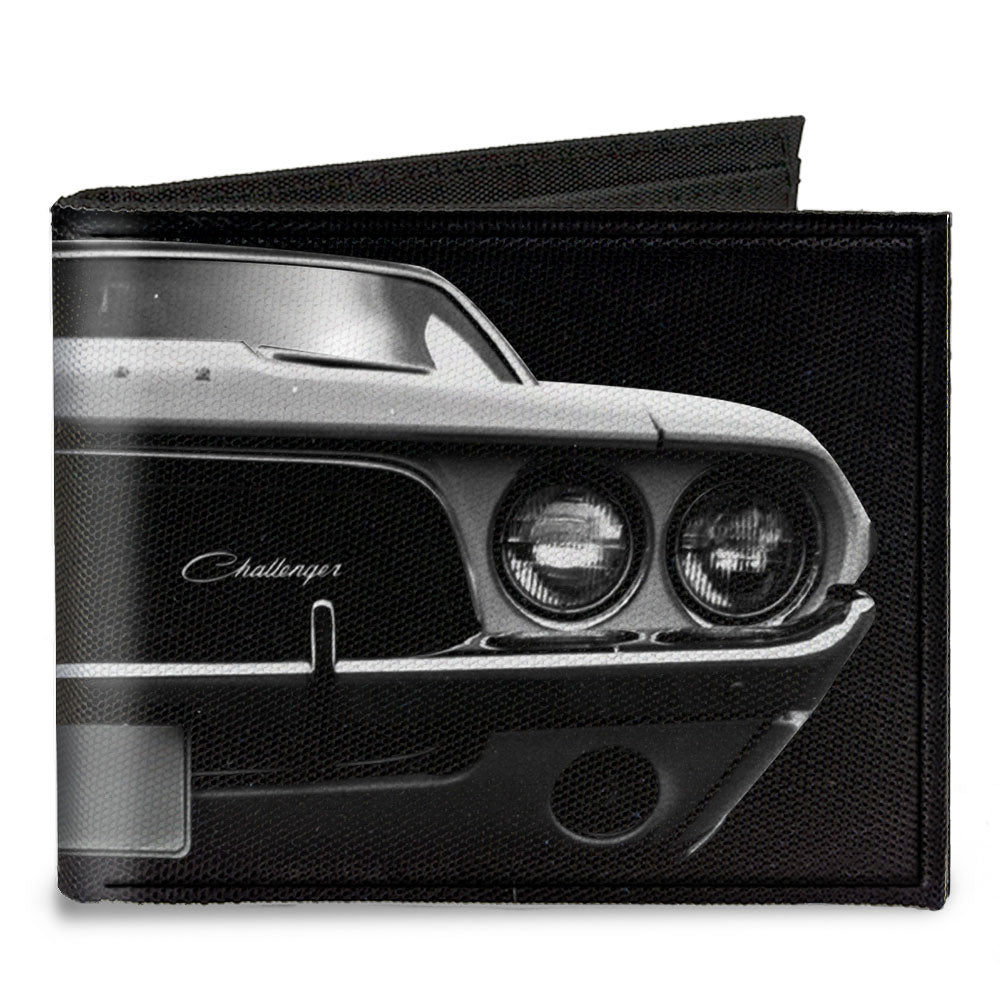 Canvas Bi-Fold Wallet - 1976 Challenger Black & White Canvas Bi-Fold Wallets Dodge   