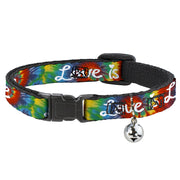 Cat Collar Breakaway - LOVE IS LOVE BD Tie Dye White Breakaway Cat Collars Buckle-Down   