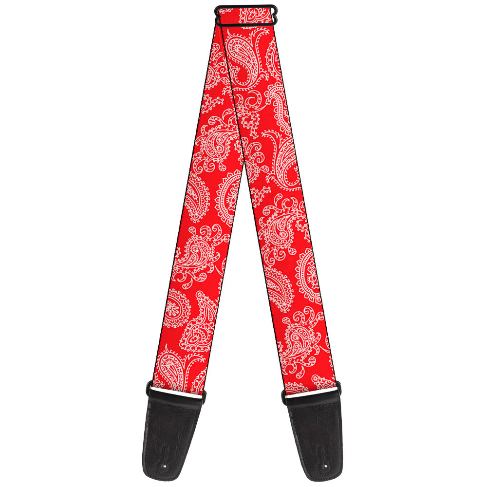 Guitar Strap - Paisley Red White Guitar Straps Buckle-Down   