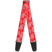 Guitar Strap - Paisley Red White Guitar Straps Buckle-Down   